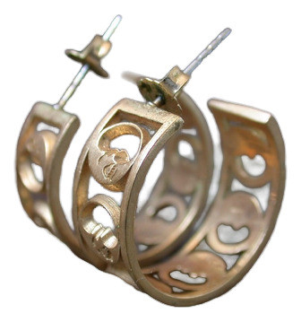 Luli Herm! Caravanas  Aros Enchapado Oro Con Lunas Oferta 0