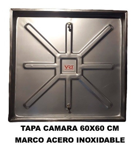 Tapa Camara 60x60 Cms Estampada Marco Inoxidable Jasper 1