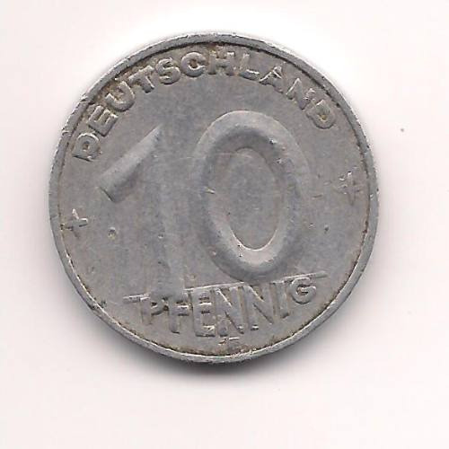 Moneda Alemana Oriental 10 Pfennig Año 1950 E Muy Buena- 0