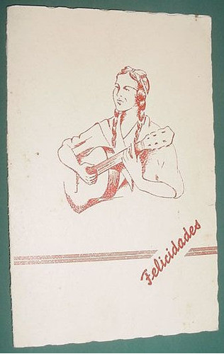 Postal Postcard Antigua Criolla Guitarra Poema Gaucho 1941 0
