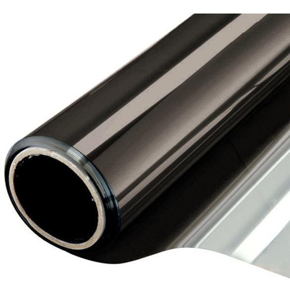 Film Espejado Para Ventanas Rollo 75cm X 2mt Plateado Negro 0