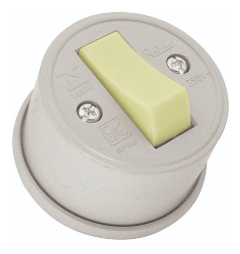 12 Interruptor Redondo 1 Tecla Cinza Interruptor Externo 0