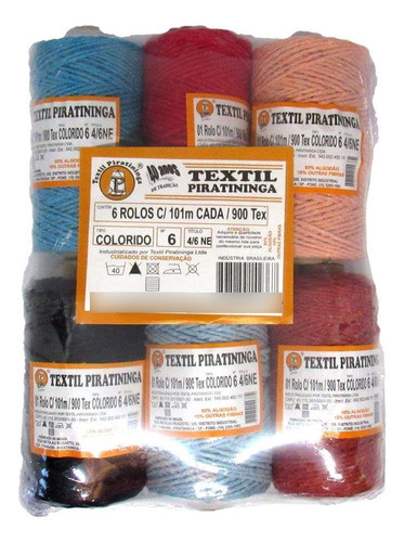 Barbante Colorido 100g 6 Fios Rolo 101m Color 1