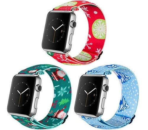 Malla Elastica Para Apple Watch 38-40-41mm  Navidad A/b/c 0