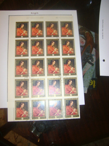 1 Plancha De 20 Sellos Postales Hungria 1968 Art Xiii-33 0