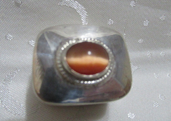 Alhajero Caja Pastillero Plata 925 Mexico Piedra Ojo De Gato 1
