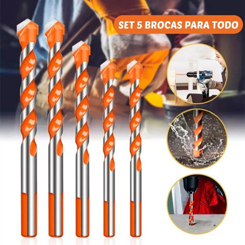Set 5 Brocas Para Todas Superficies - Madera, Metal, Vidrio 1
