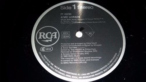 A Me Lorain Whole Wide World Vinilo Maxi Uk Excelente 1