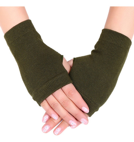 Luvas De Inverno Tricotadas Quentes Sem Dedos Para Mulheres 0