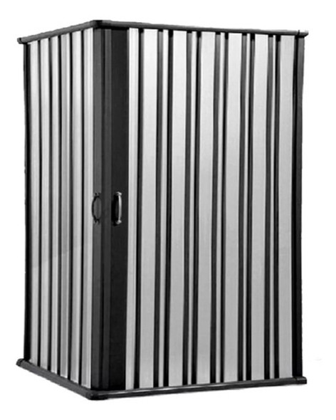 Mampara Plegable Pvc Esquinera En L 0,55 X 1,60 Negra Baño 0