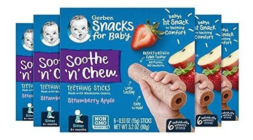 Palitos De Denticion Manzana Fresa 6 Varillas Envueltas 0