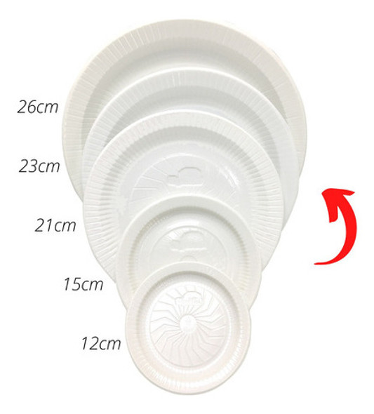 Prato Descartável Ps Raso Branco 26cm Pct C/ 10 Pratos 1