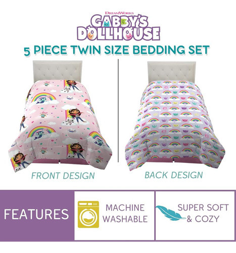 ~? Franco Gabby's Dollhouse Kids Bedding Super Soft Edredón 1