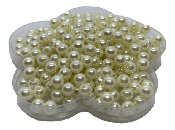Perlas Crema 8 Mm Bordado Armador Bijoux Deco X 50 Gramos 0