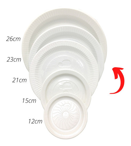 Prato Descartável Ps Raso Branco 12cm Pct C/ 10 Pratos 1