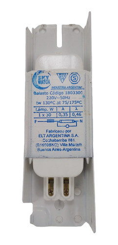 Balasto Electromecanico Para Tubo Fluorescente 30w Sky Watch 1