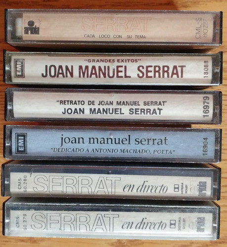 6 Cassettes Serrat Cada Loco En Directo A. Machado Retrato 1