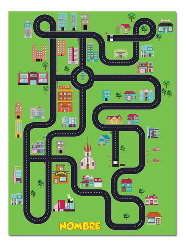 Lona Didáctica Pista Ciudad Infantil 90x120 Personalizable 1