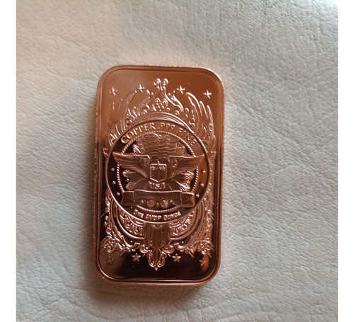 Lingote De Cobre Puro De 1 Onza Troy 0,999 Walking Liberty 1