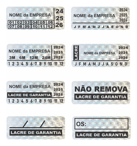 Lacre Destrutível Holográfico 3x1cm De Garantia 1000und 0