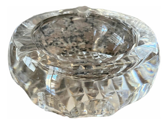 Cenicero De Cristal  Tallado Antiguo Excelente!! 1