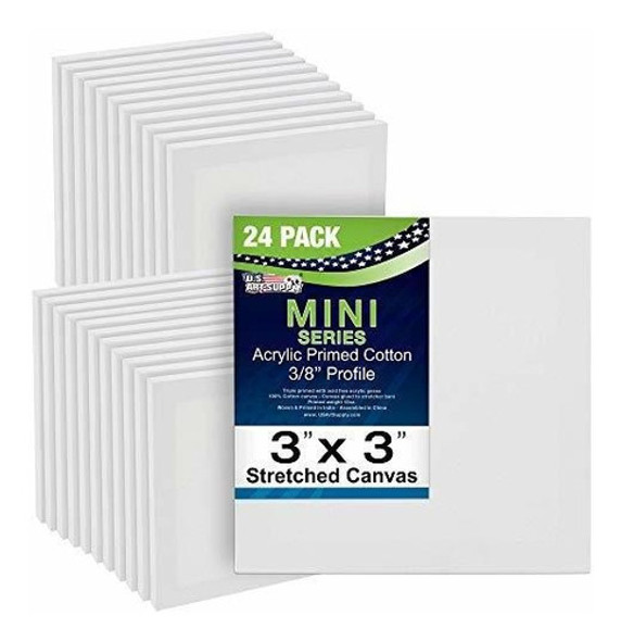 Bastidores De Lienzo C/imprimacion Profesional 7.6x7.6cm 24u 0