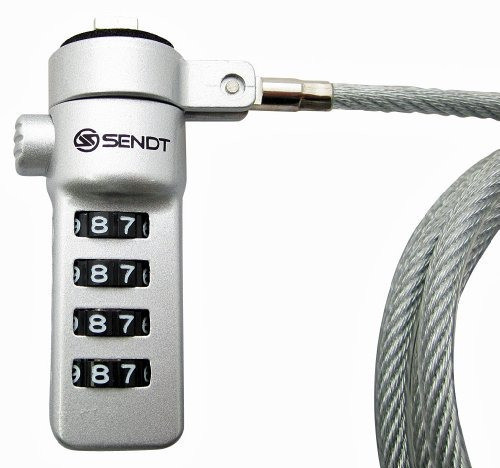 Sendt Silver Notebook / Laptop Cable De Seguridad De Bloqueo 1