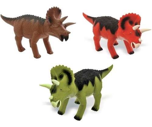 Dinossauro Triceratops 36cm Emite Som - Adijomar Brinquedos 0