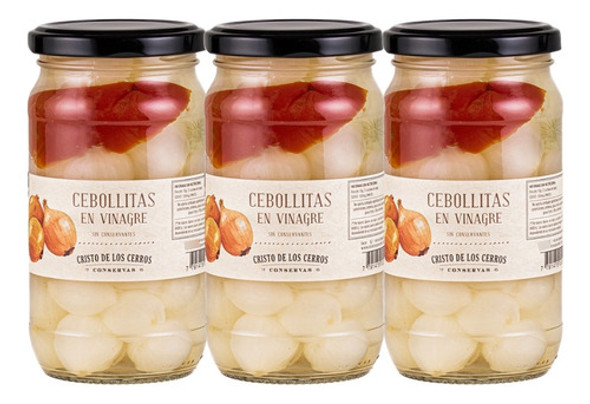 Pack X3 Cebollitas En Vinagre Cristo De Los Cerros 310g 0