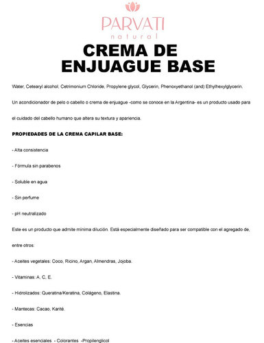 Base Crema De Enjuague 1 Litro 1