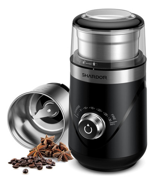 Molino De Café Eléctrico Ajustable Con Tazón Inoxidable Negr 0 Molino De Café Eléctrico Ajustable Con Tazón Inoxidable Negr 0