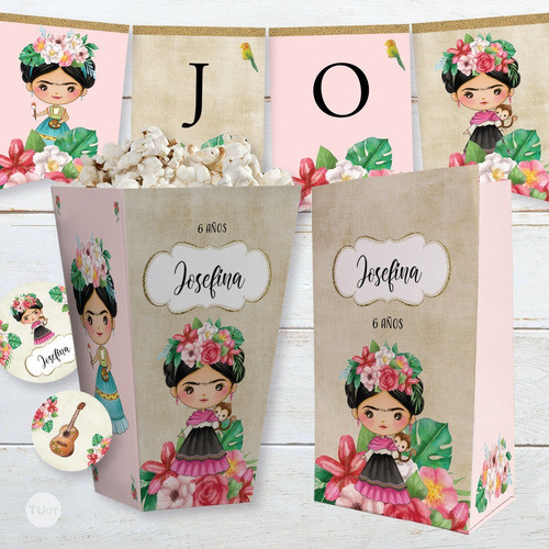 Kit Imprimible Frida Kahlo Flores Tukit 1