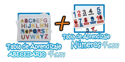 Kit Didáctico Abecedario + Números 4cm Tablero Encastrable 1
