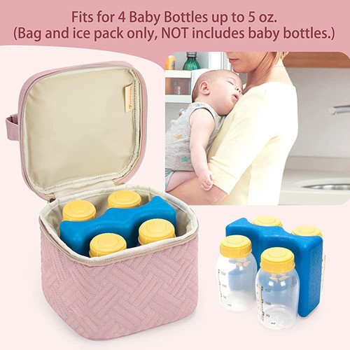 Fasrom Breastmilk Cooler Bag Con Ice Pack Se Adapta A 4 Bibe 1