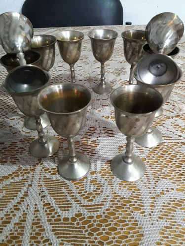 12 Copitas Antiguas En Platina Torneadas Muy Buen Estad (78) 1