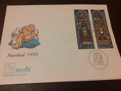 Lote 4 Sobres Grandes Primer Día Argentina. Año 1991 0