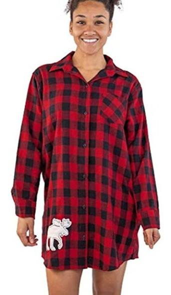 Camisa De Dormir Holgada Con Botones, Camisones Para Mujeres 0