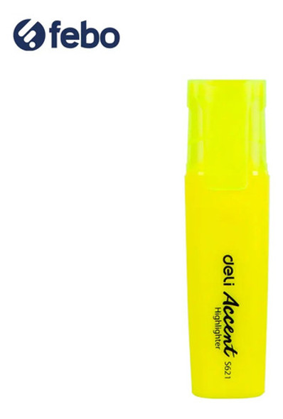 Pack X2 Marcador De Texto Resaltador Grueso Deli Amarillo 1