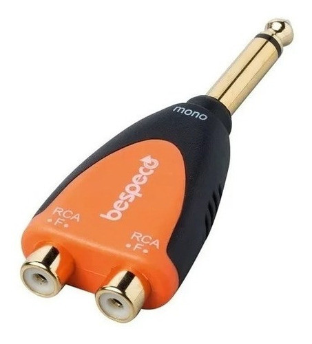 Adaptador Ficha 2 Rca Hembra A 1 Plug Mono Bespeco Slad365 0