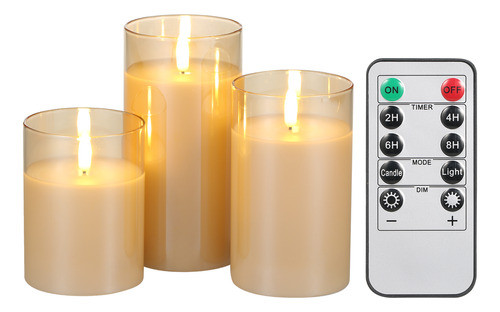 Kit De Velas Led Sem Chama Com Controlador De Efeito De Luz 1