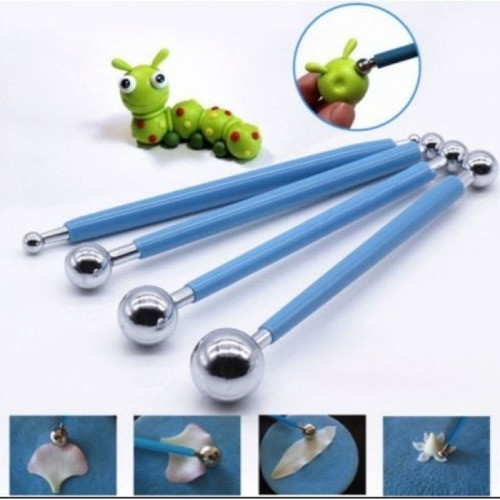 Kit Boleadores Pontas Dupla Esféricas Inox Artesanato 04pçs 0