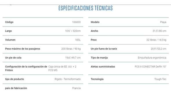 Tabla Sup 10'6 Beach Performer Tt 1
