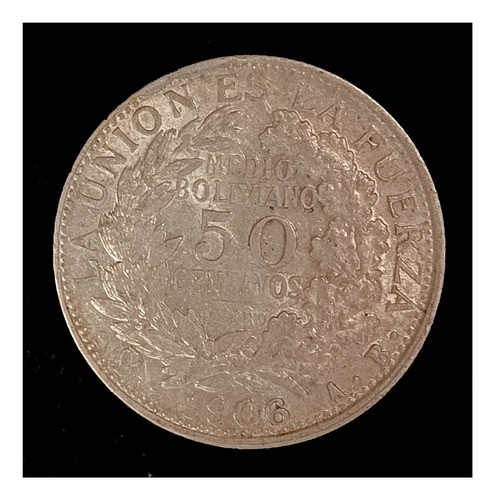 Bolivia 50 Centavos 1906 Ab Excelente Plata Km 175 1