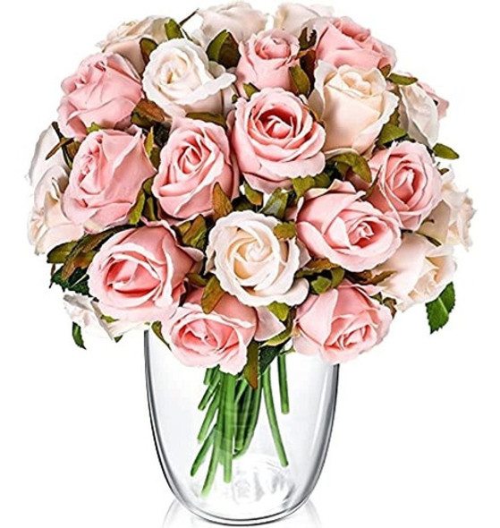 24 Piezas De Flores De Rosa Artificiales Flor De Rosa De Sed 0