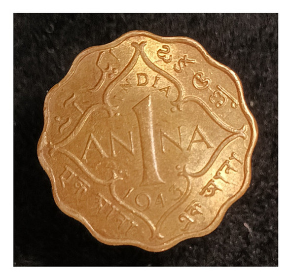 India 1 Anna 1943 Sin Circular Km 537a Mombay Jorge Vi 1