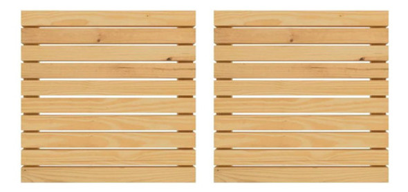 2 Peças Deck Madeira Piso P/ Box 50x50cm 0