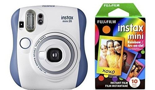 Fujifilm Instax Mini 26 + Rainbow Film Bundle - Azul / Blanc 0