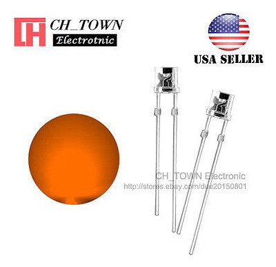 Tapa Plana De 5mm 100pcs Agua Clara Naranja Luz Gran Angular 1