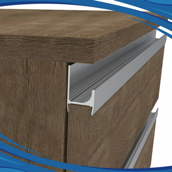 Perfil Tirador Manija H 18 Mm Aluminio Cajón Grupo Euro * 1