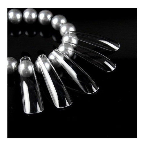 Tips Ballerina Coffin X100 T Larga Trasparente Uña Manicuria 1